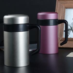 批發(fā)304雙層不銹鋼真空保溫杯高檔商務手柄辦公杯禮品水杯定制